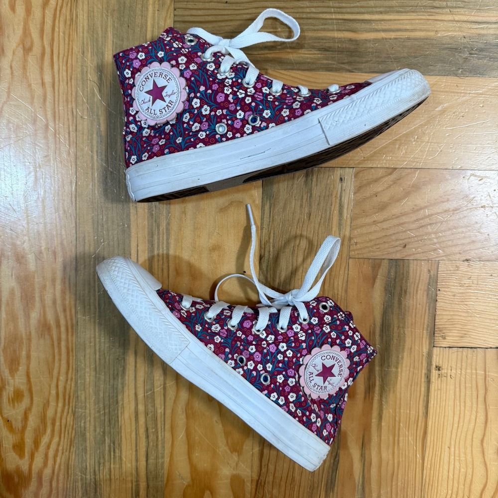 Converse Chuck Taylor All Star Pink Daisy High Top Sneaker‎ Shoes Junior Women 4
